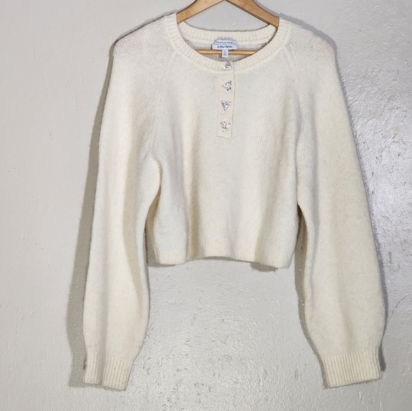 & Other Stories Cream Knit Sweater with Button Detail - Picture 1 of 6